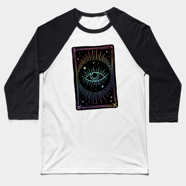 fortune-telling card with all seeing eye Baseball T-Shirt by OccultOmaStore